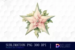 Watercolor Pastel Christmas Star Clipart, PNG Product Image 1