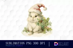 Watercolor Pastel Christmas Animal Clipart, Illustration PNG Product Image 1
