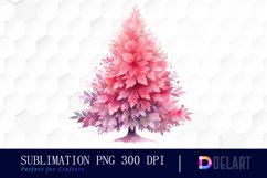 Watercolor Pink Christmas Clipart Design Product Image 1