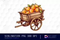 Wooden Cart Of Peachs Clipart Image Product Image 1