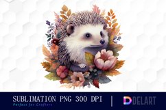 Little Hedgehog Watercolor Clipart Product Image 1