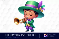 Watercolor Mardi Gras Clipart, Illustration PNG Product Image 1