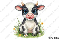 Funny Cow Png, Cartoon Cow Design Png Product Image 1