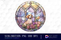Watercolor Stained Glass Gothic Dog Clipart, PNG Set Product Image 1