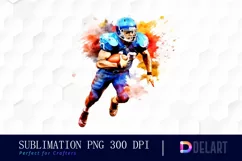 Watercolor American Football Clipart Fun Product Image 1