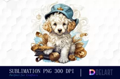 Watercolor Fantasy Puppy Magic PNG Clipart Product Image 1