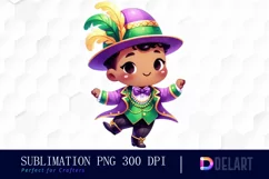 Watercolor Mardi Gras Clipart, Illustration PNG Product Image 1
