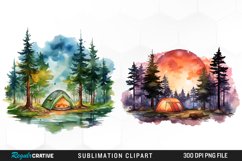 Watercolor Night Tents Design Clipart Product Image 1