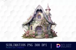 Watercolor Fairy House Clipart, Sublimation Graphics Product Image 1