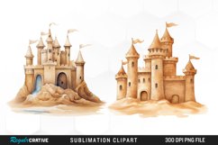 Watercolor Sandcastle Sublimation Art Clipart Product Image 1