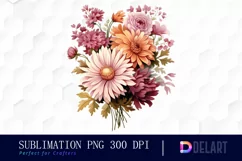 Watercolor Autumn Bouquet Clipart, Illustration PNG Product Image 1