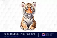 Watercolor Tiger Clipart PNG Clipart Product Image 1