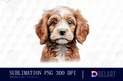 Watercolor Puppy Portrait PNG Clipart Product Image 1