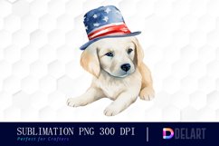 Watercolor American Dog Sublimation Art Clipart Product Image 1