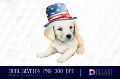 Watercolor American Dog Sublimation Art Clipart Product Image 1