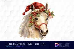 Watercolor Christmas Vintage Farm Clipart, Sublimation Art Product Image 1
