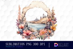 Watercolor Floral Landscape Vintage Clipart Fun Product Image 1