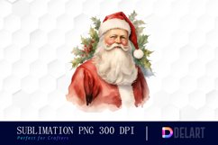 Watercolor Vintage Christmas Clipart, Sublimation Art Product Image 1