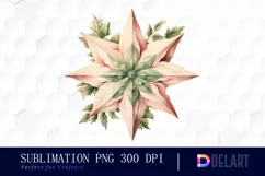 Watercolor Pastel Christmas Star Clipart, PNG Product Image 1
