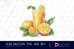 Watercolor Orange Summer Clipart set Product Image 1