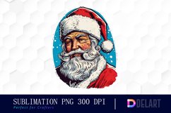 Watercolor Pink Santa Christmas Clipart Product Image 1