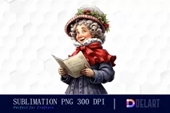 Watercolor Classic Christmas Caroler PNG Clipart Product Image 1