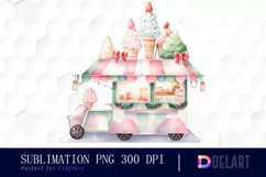 Watercolor Christmas Dessert Shop Clipart, Illustration PNG Product Image 1