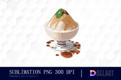 Watercolor Bingsu Chocolate Sublimation Clipart Product Image 1