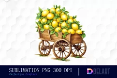 Wooden Cart Of Lemons Clipart Product Image 1