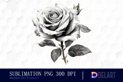 Watercolor Monochrome Valentine Clipart, Illustration PNG Product Image 1