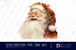 Watercolor Santa Claus Clipart, PNG Product Image 1