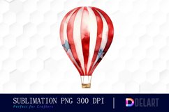 Watercolor American Hot Air Bal loon PNG Clipart Product Image 1