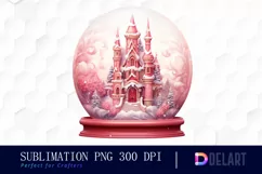 Watercolor Pink Christmas Clipart, Sublimation Graphics Product Image 1