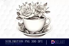 Watercolor Monochrome Valentine Clipart, Illustration PNG Product Image 1
