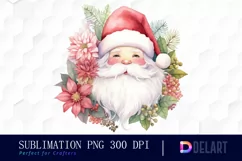 Watercolor Santa Summer Clipart, PNG Product Image 1