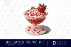 Watercolor Bingsu Strawberry PNG Clipart Product Image 1