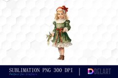 Watercolor Vintage Christmas Clipart, Sublimation Art Product Image 1