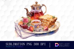 Watercolor Breakfast Set Sublimation Art Clipart Product Image 1