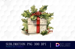 Watercolor Vintage Christmas Clipart, Sublimation Art Product Image 1