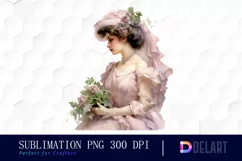 Watercolor Pastel Victorian Lady PNG Clipart Product Image 1