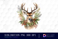 Watercolor Vintage Christmas Clipart, Sublimation Art Product Image 1