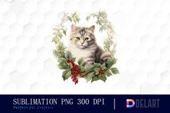 Watercolor Vintage Christmas Clipart, Sublimation Art Product Image 1