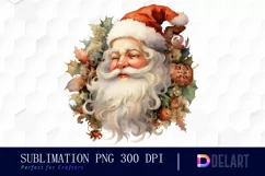 Watercolor Santa Claus Clipart, PNG Product Image 1