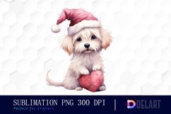 Watercolor Pink Christmas Clipart Design Product Image 1