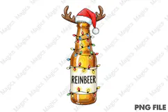 Funny Christmas Reindeer Beer Shirt PNG | Christmas Quotes Product Image 1