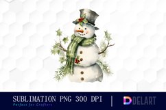 Watercolor Vintage Christmas Clipart, Sublimation Art Product Image 1