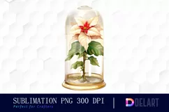Watercolor White Poinsettia Christmas Sublimation Art Product Image 1