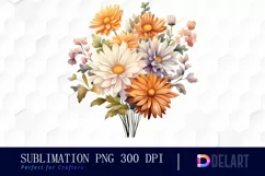 Watercolor Autumn Bouquet Clipart, Illustration PNG Product Image 1