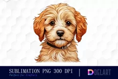 Watercolor Puppy Portrait PNG Clipart Product Image 1