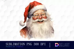 Watercolor Santa Claus Clipart, Sublimation Art Product Image 1